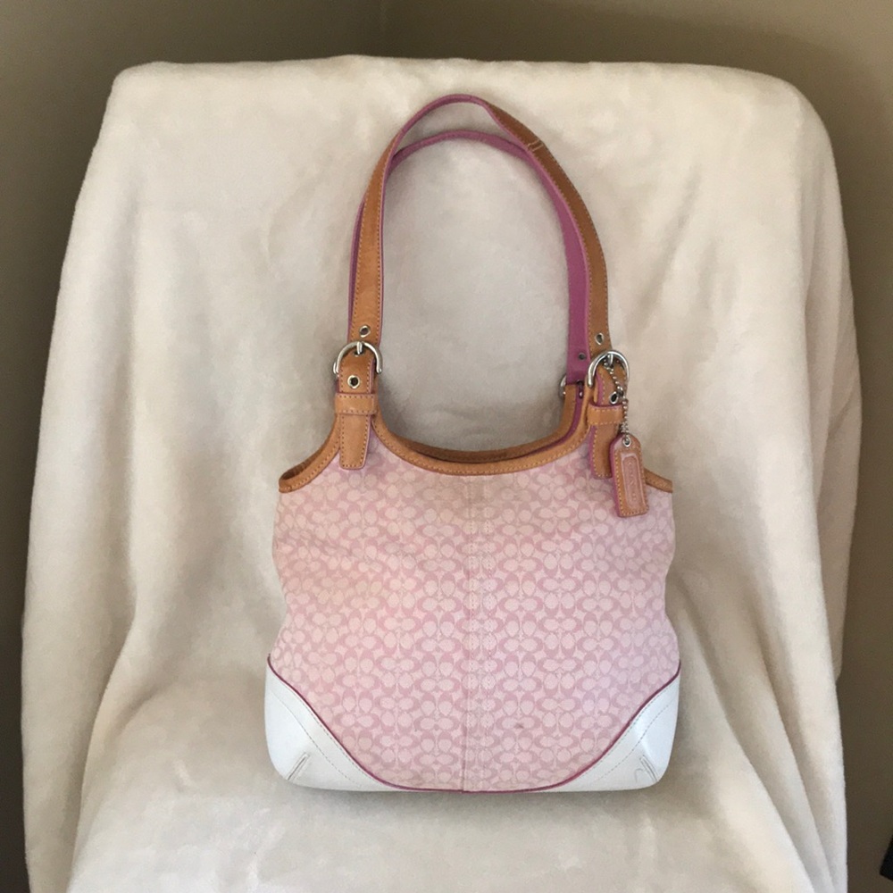 Authentic Coach Pink Signature Shoulder Bag